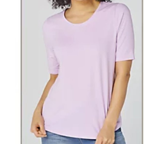 Denim&Co Tops - Denim & Co Essentials AnyWear Jersey Top  8214